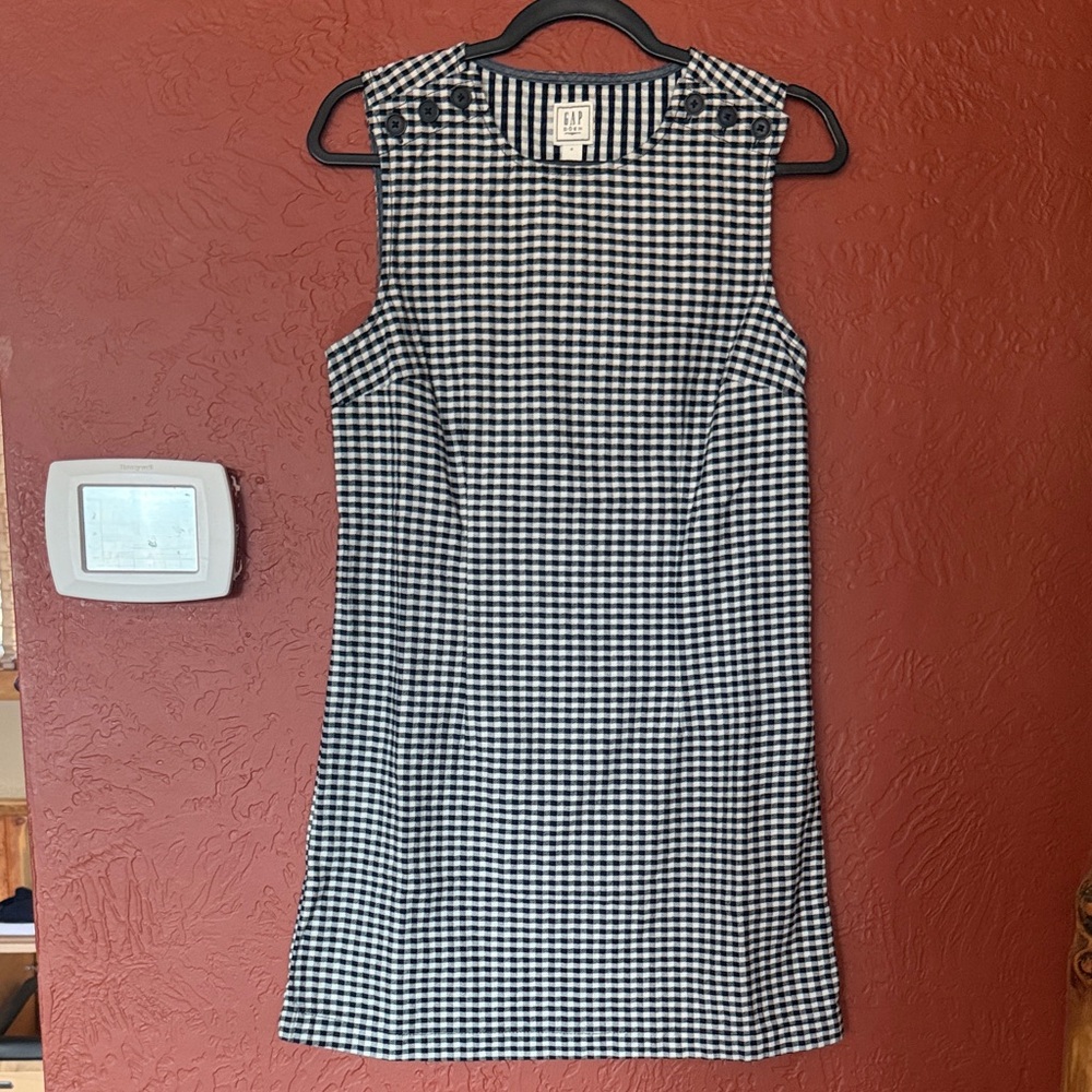 DOEN x Gap Navy and White Gingham Mini Dress